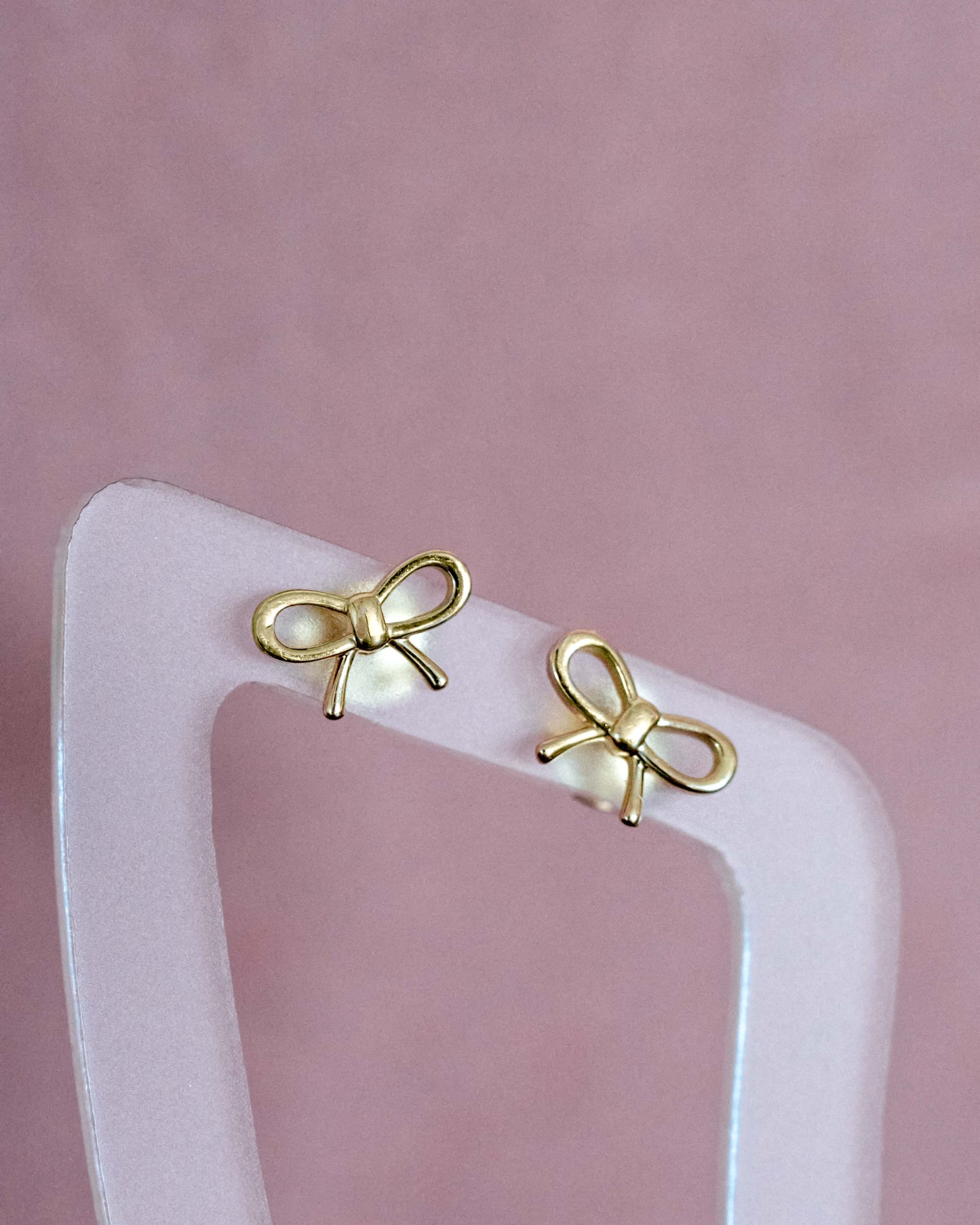 14k Yellow Gold Bow Earring Stud | Coquette Bow Stud | Baby Bow Earring | PVLA