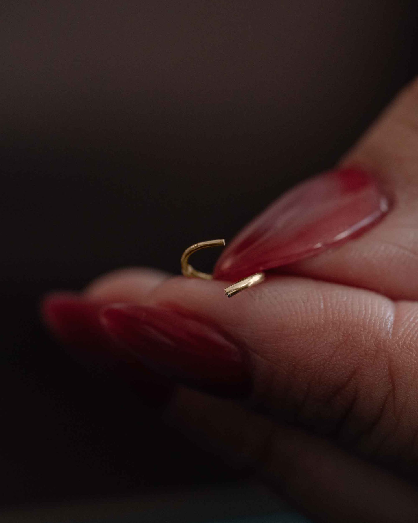 14k Yellow Gold Helix Hoop Earring | Tiny Infinity Hoop