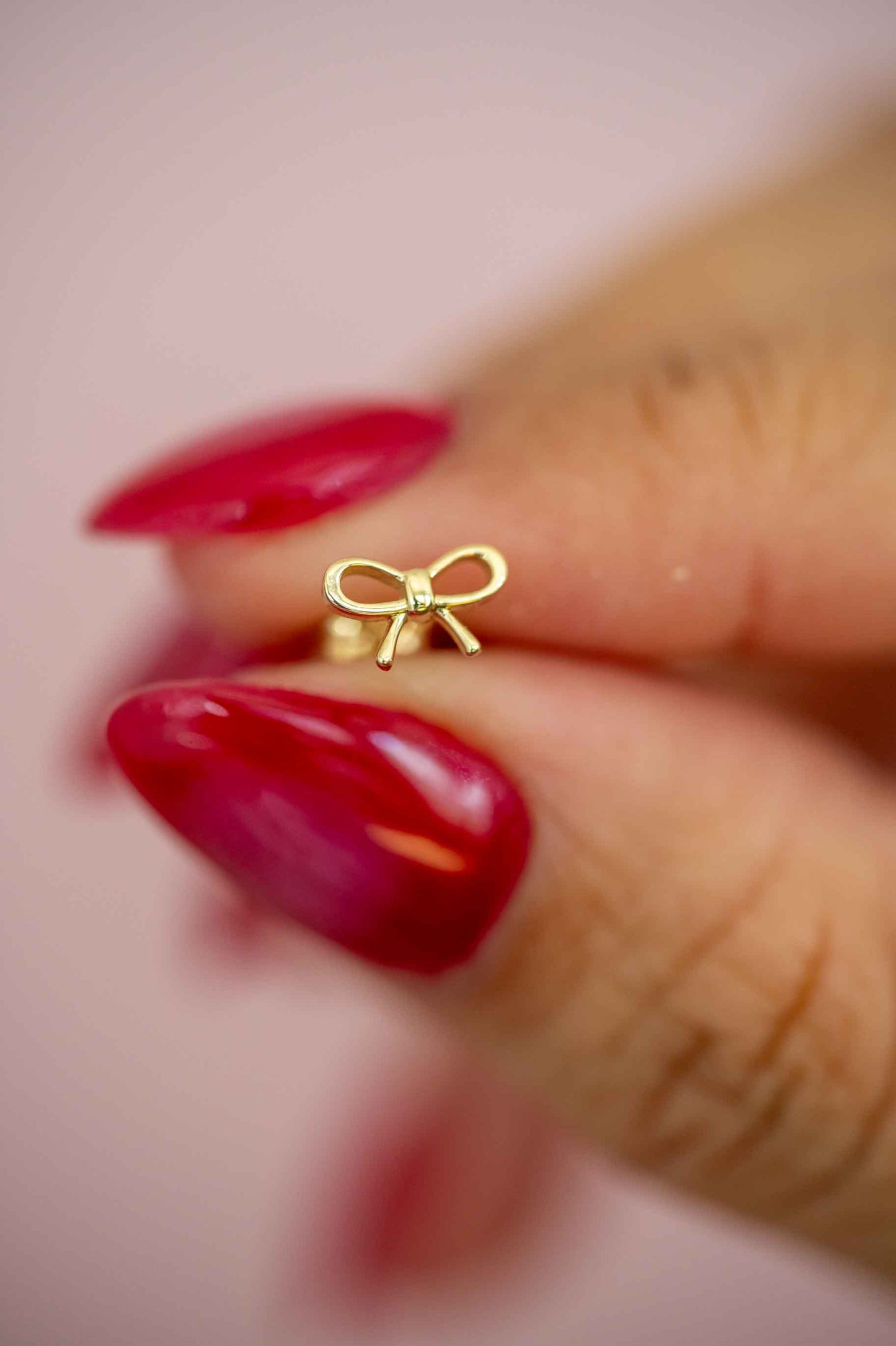 14k Yellow Gold Bow Earring Stud | Coquette Bow Stud | Baby Bow Earring | PVLA