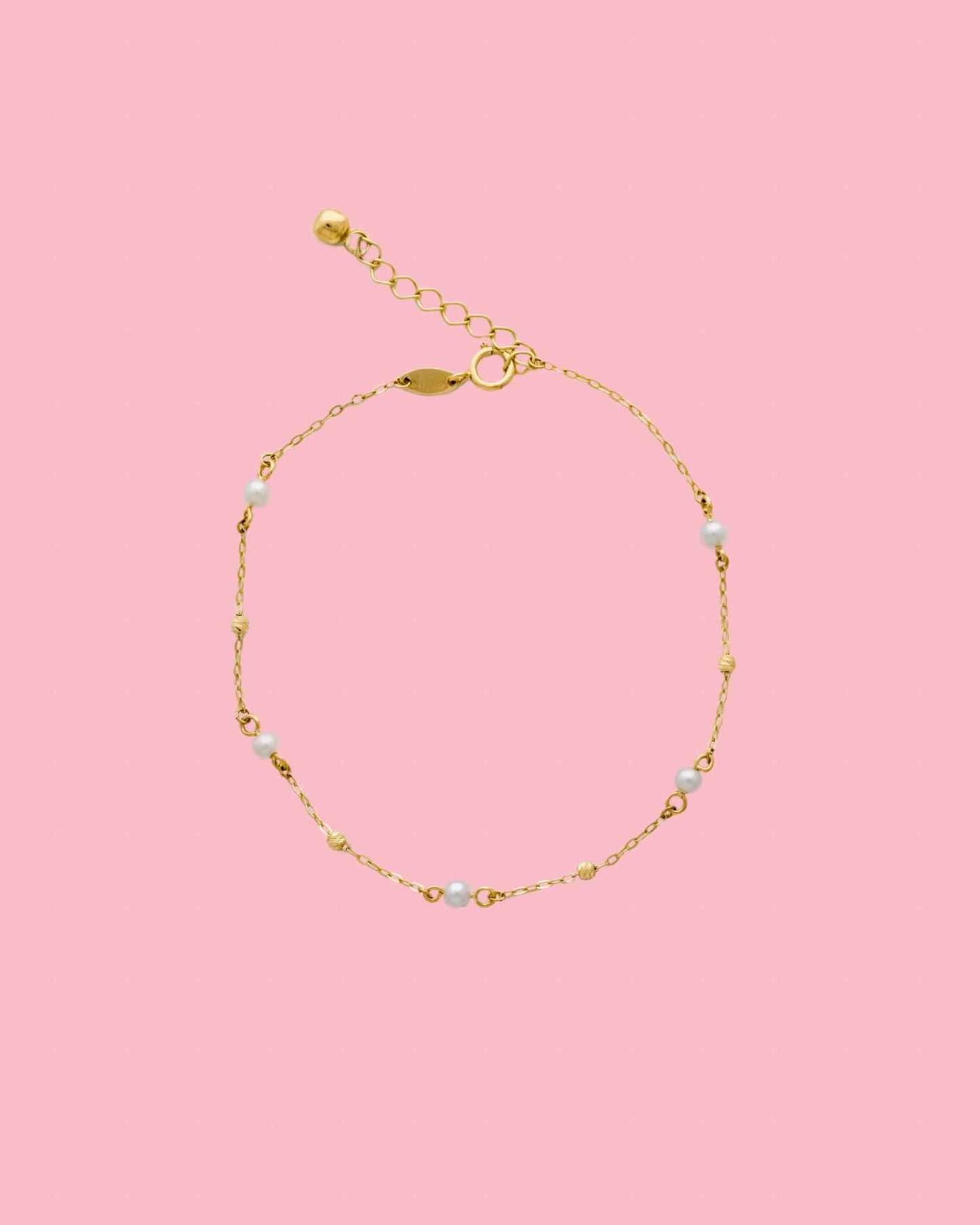 PVLA | 14k Yellow Gold Bracelet with Pearls | Minimal and Dainty Pearl Stackable Bracelet