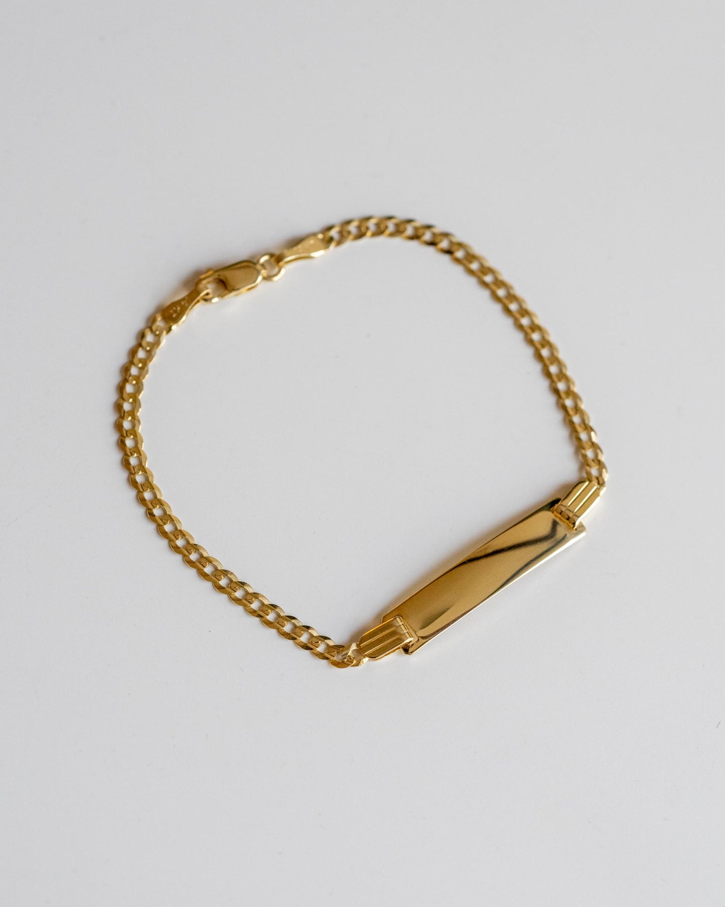 PVLA | 14k Solid Yellow Gold 6" ID Cuban Link Bracelet | Personalized Baby Bracelet | Kids Gold Name Bracelet