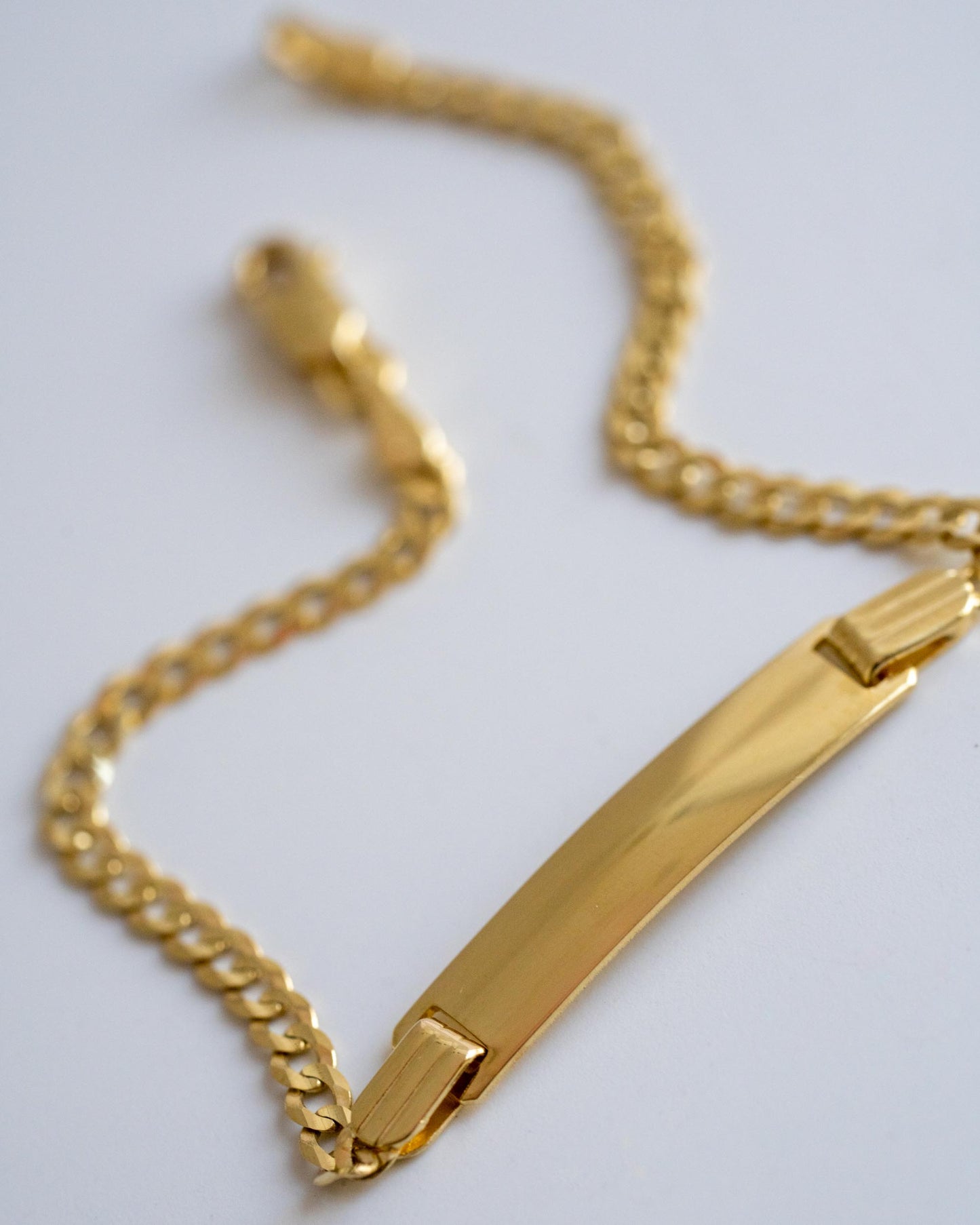 PVLA | 14k Solid Yellow Gold 6" ID Cuban Link Bracelet | Personalized Baby Bracelet | Kids Gold Name Bracelet