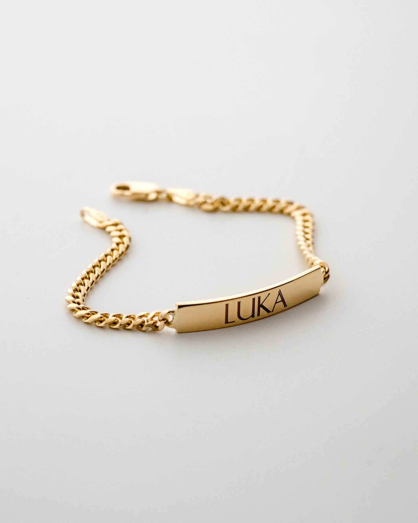 PVLA | 14k Solid Yellow Gold Miami Cuban Baby ID Bracelet | Gold Baby Name Bracelet