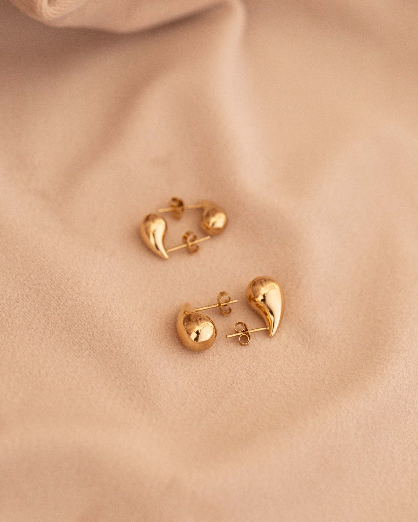 PVLA | 14K Yellow Gold Teardrop Earrings | Drop Earrings with Push Back