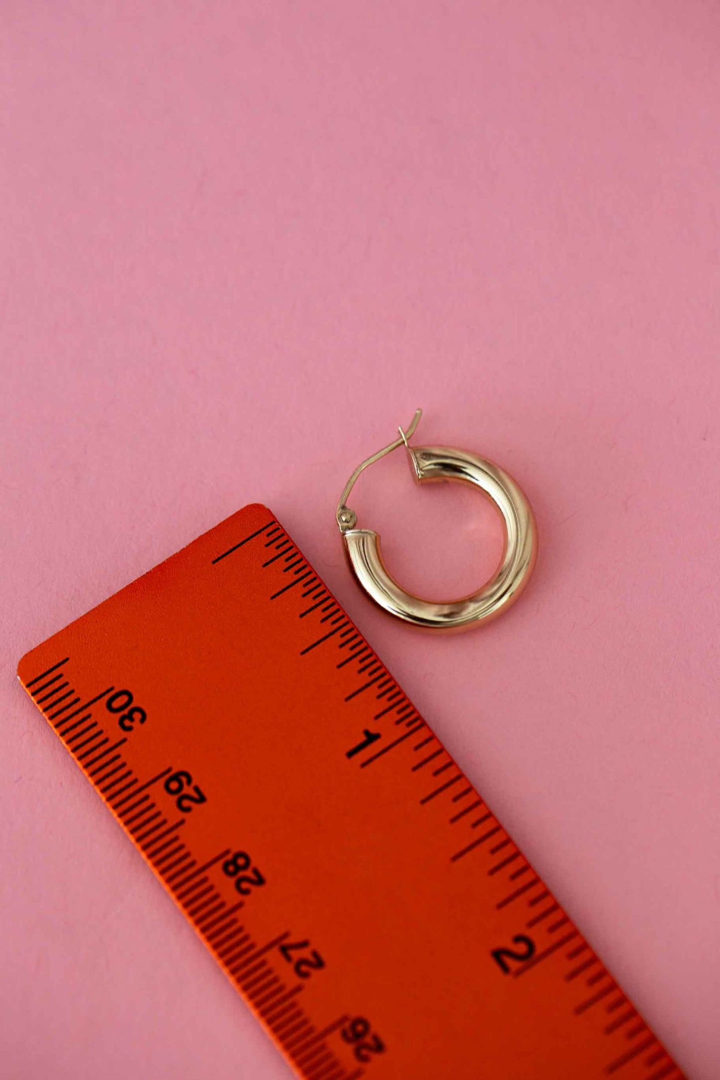 14K Yellow Gold Chunky Hoops | Lightweight Thick Hoops | Arracadas