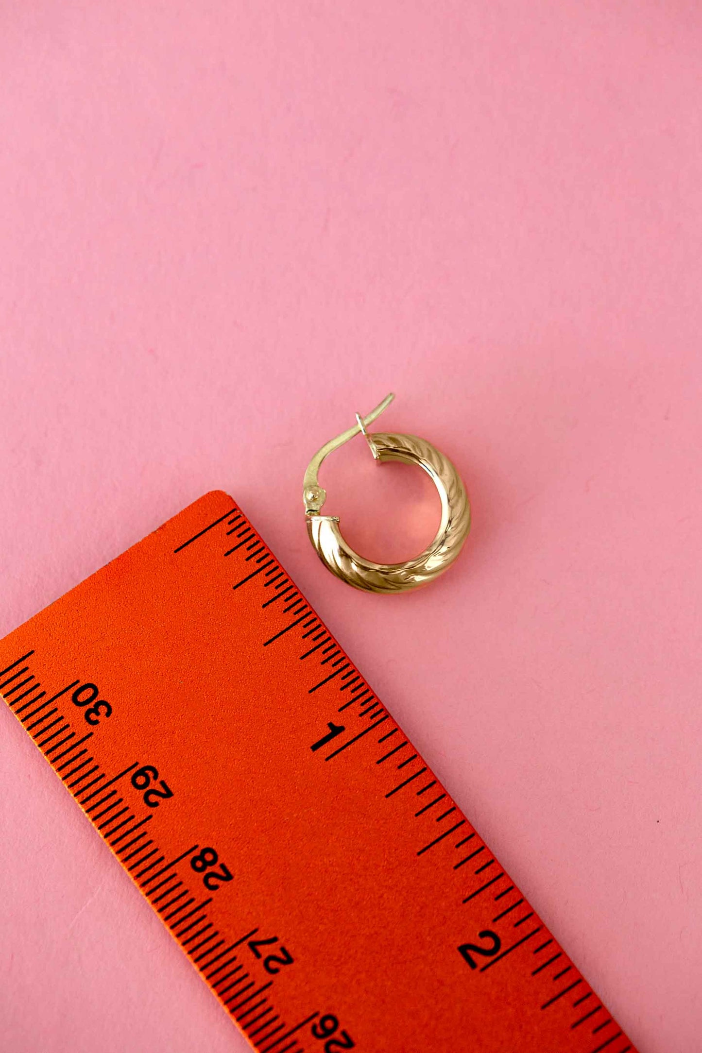 14K Yellow Gold Chunky Croissant Hoop Earrings | Chunky Dome Earrings