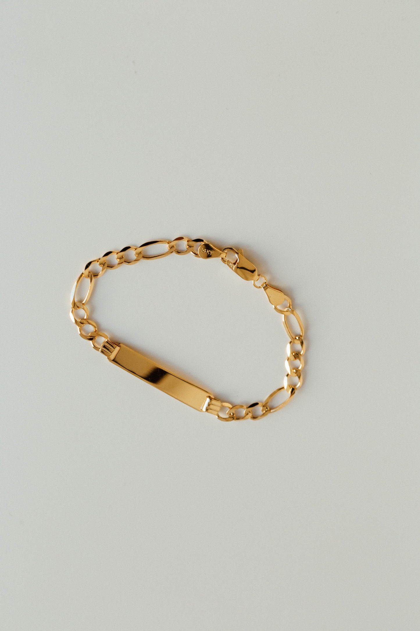 PVLA | 14k Solid Yellow Gold Figaro Baby ID Bracelet | Gold Baby Name Bracelet
