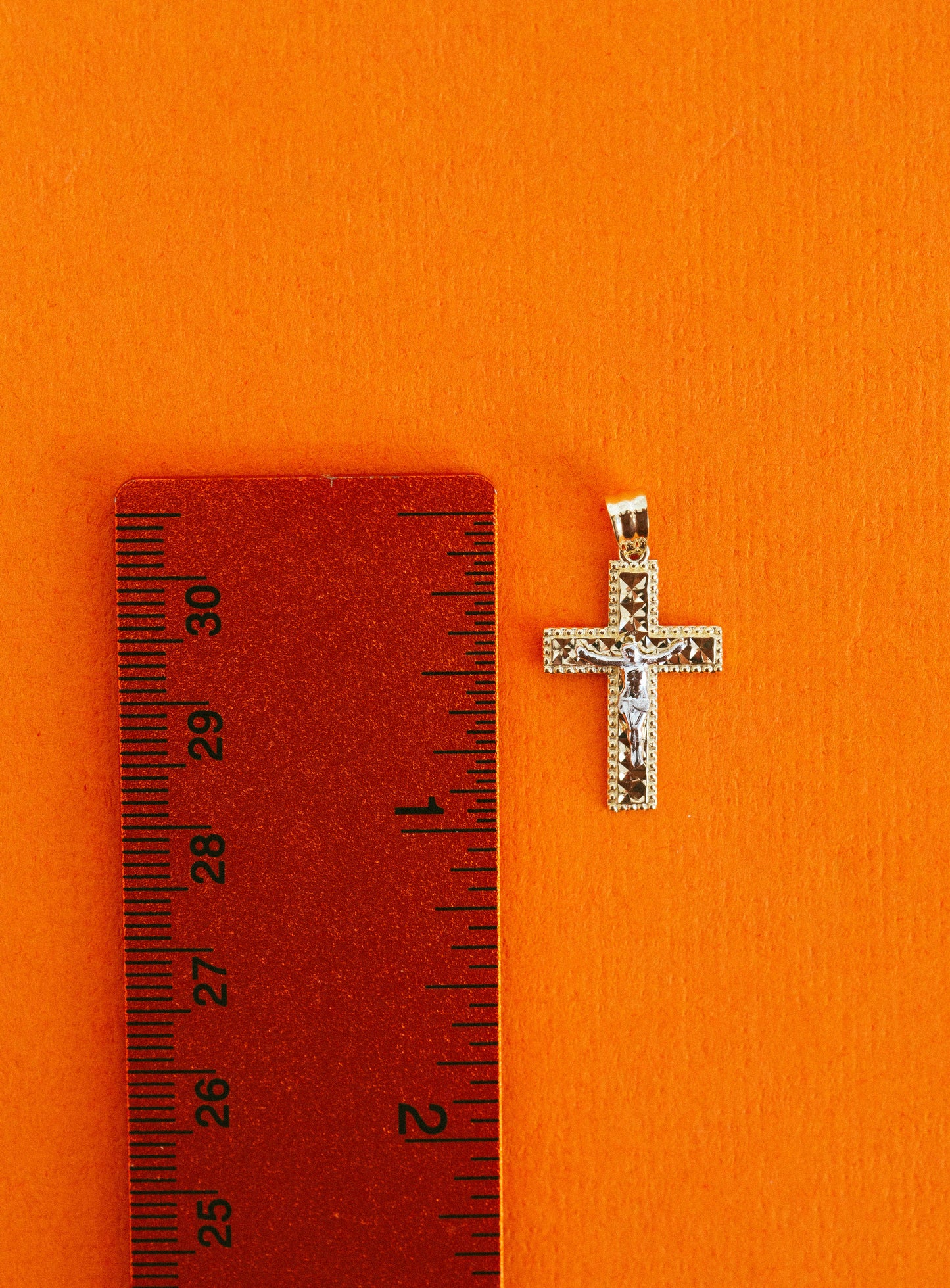 PVLA | 14k Solid Gold 2-Tone Crucifix | Modern Gold Cut Cross