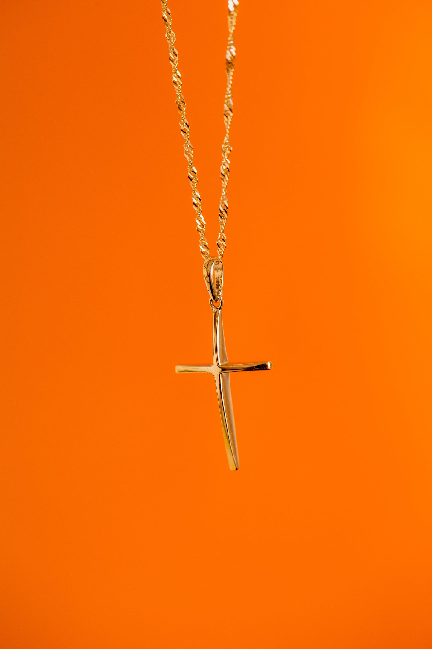 PVLA | 14K Solid Gold Cross Pendant | Minimal Plain Crucifix Charm