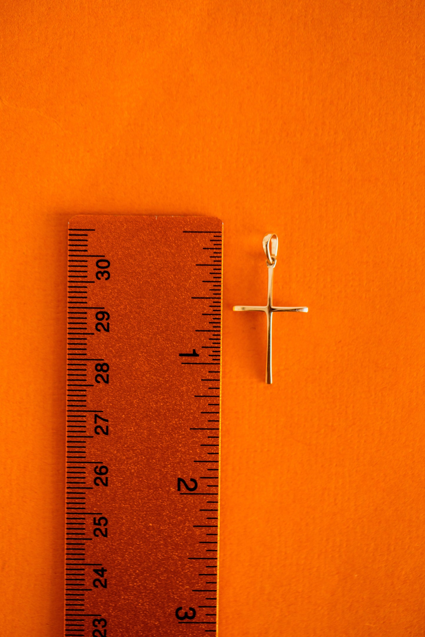 PVLA | 14K Solid Gold Cross Pendant | Minimal Plain Crucifix Charm