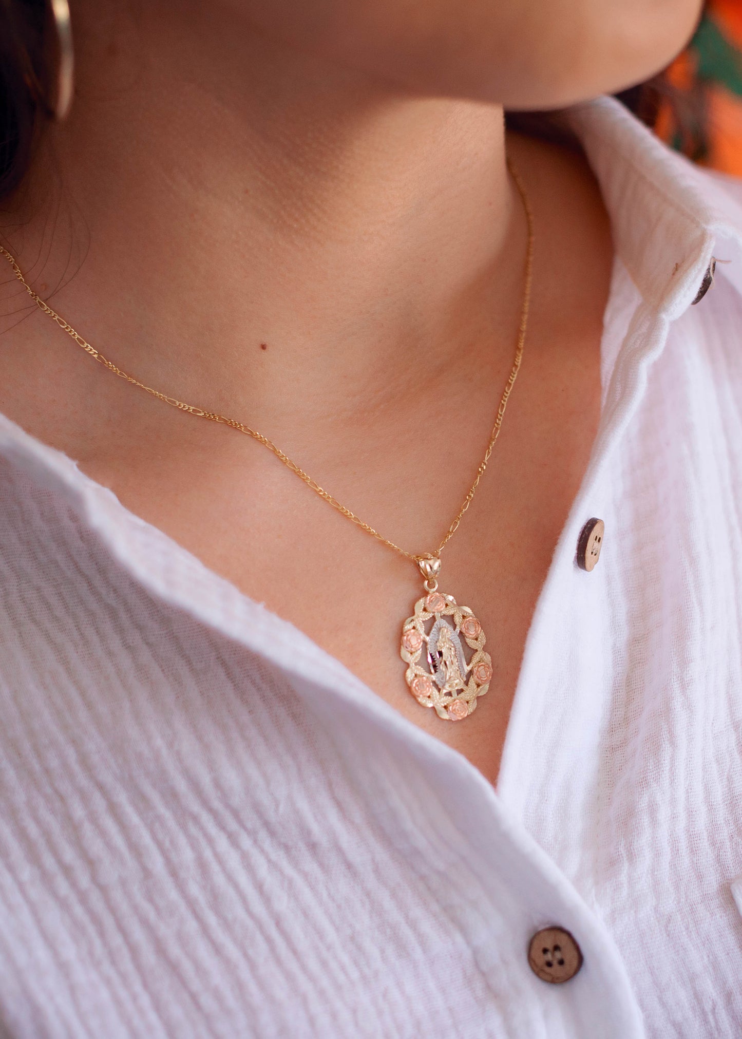 PVLA | 14k Solid Yellow Gold Figaro Necklace Chain | 1.3mm