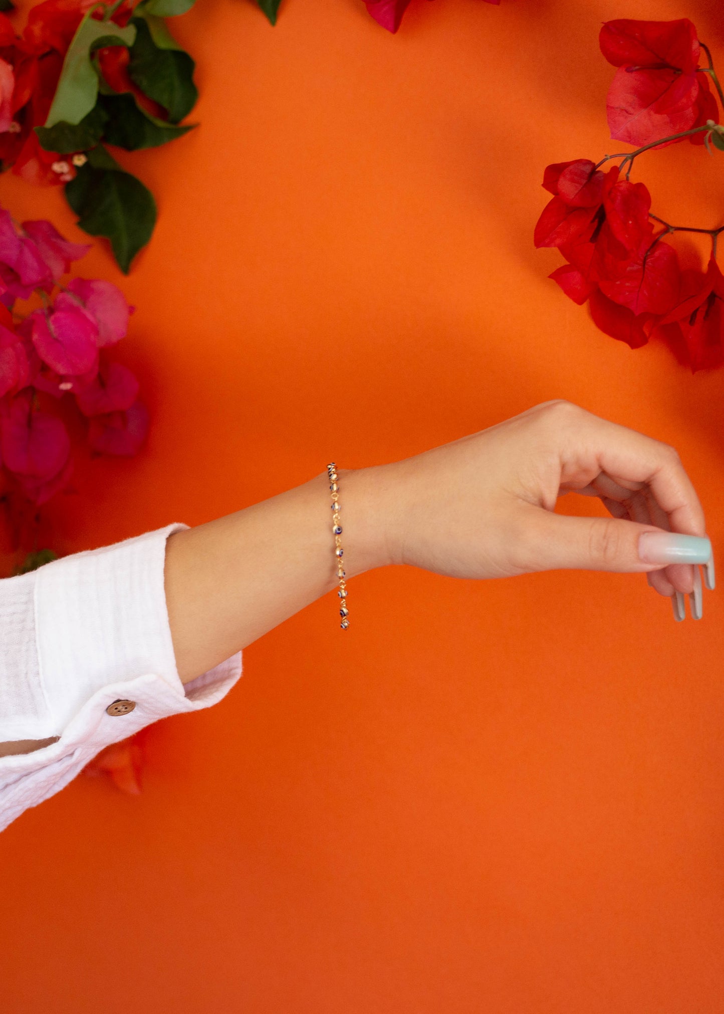 PVLA | 14k Solid Gold Evil Eye Bracelet | Mal De Ojo 14k Pulsera