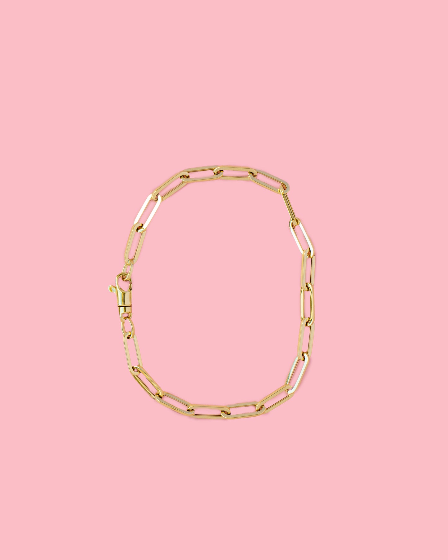 PVLA | 14K Yellow Gold Square Paper Clip Chain Bracelet