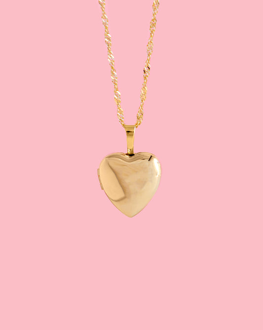 PVLA | 14k Solid Heart Locket Pendant | Picture Locket Personalized Heart Pendant Necklace