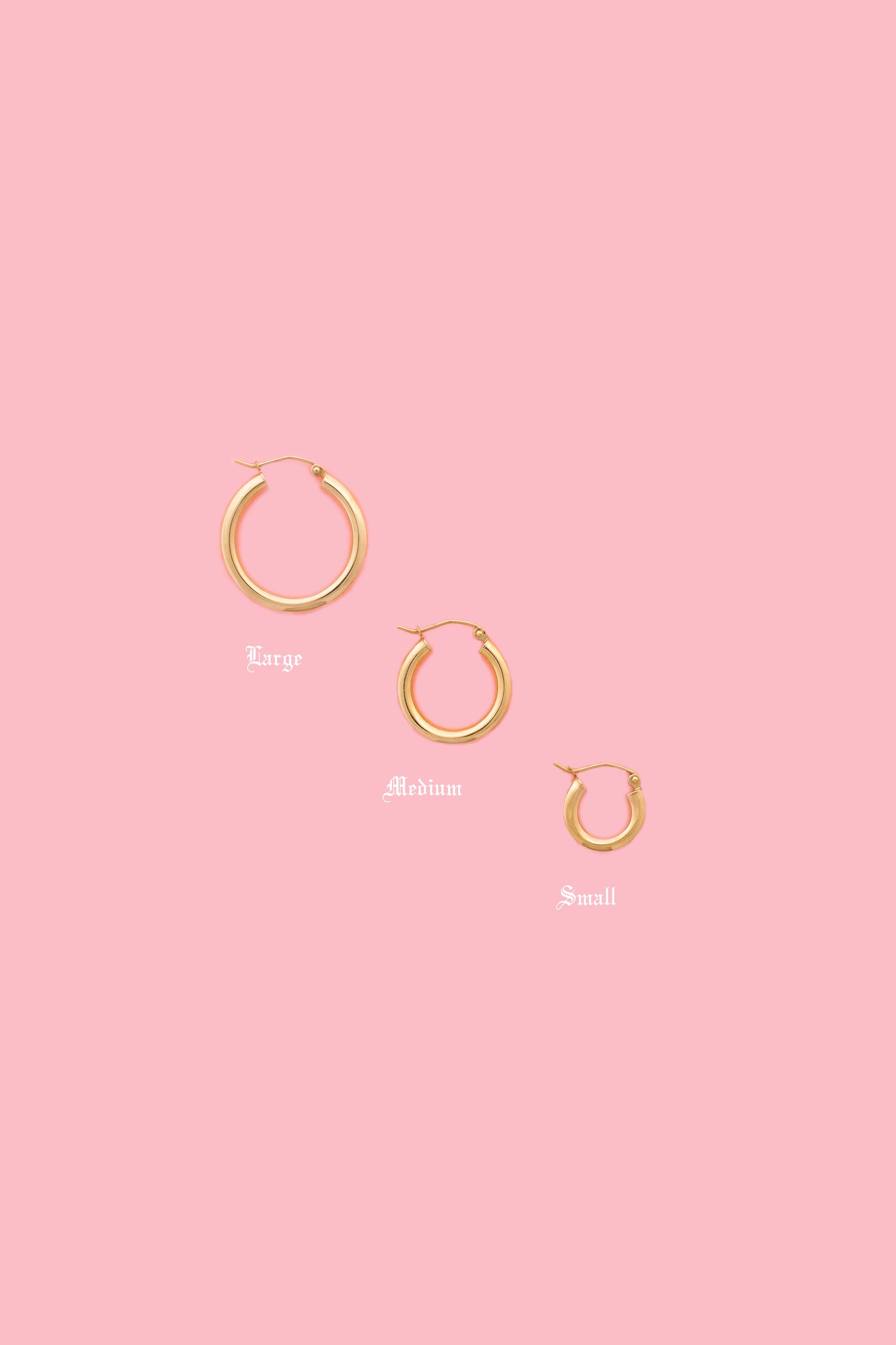 PVLA | 14K Yellow Gold Round Hoop Earrings 3.0mm - Classic Polished Plain Tube | Traditional Gold Arracadas